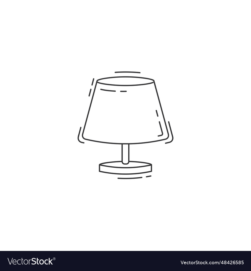 Table lamp line icon reading thin