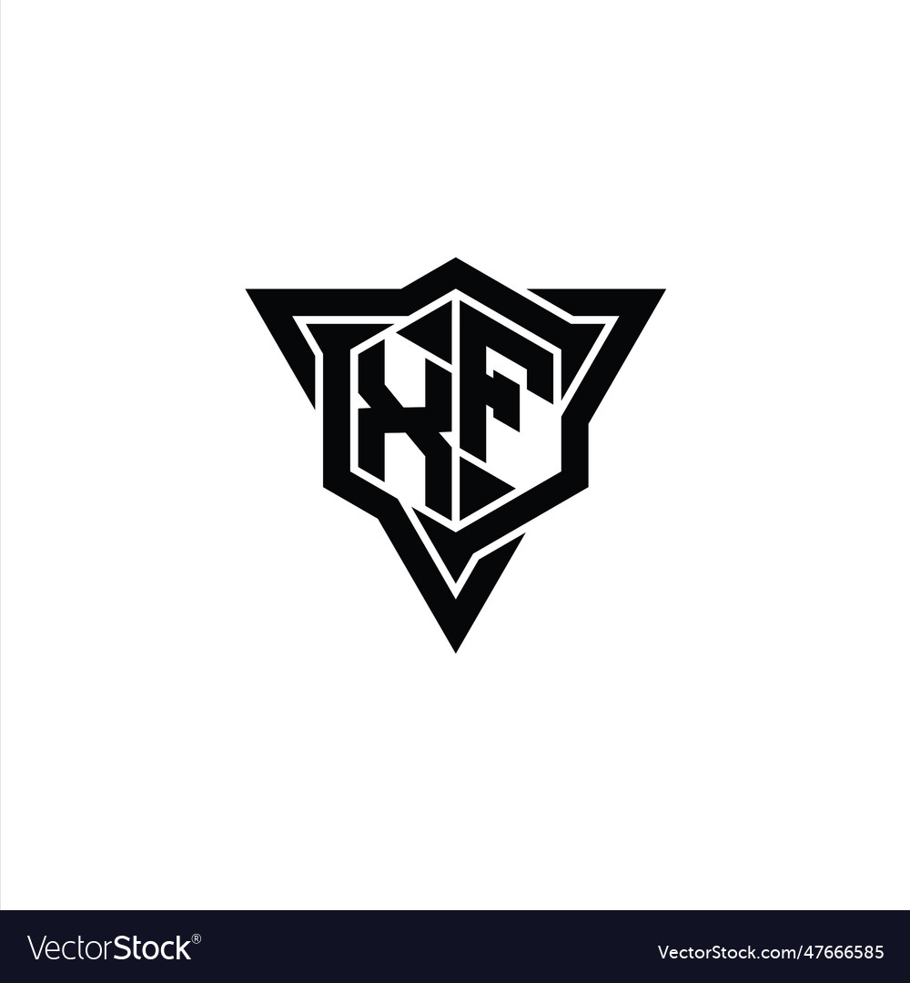 Xf logo monogram hexagon shape with triangle Vector Image Xf logo monogram hexagon shape with triangle