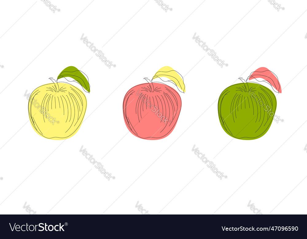 Abstract set of multicolored apples vector image Abstract set of multicolored apples