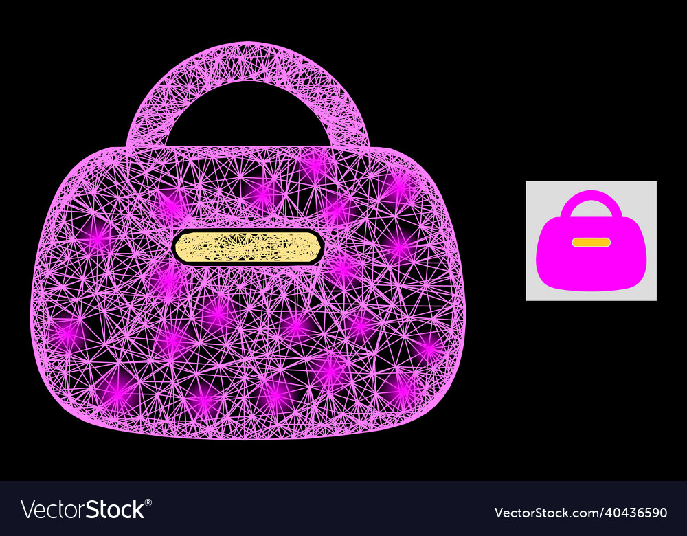Bright net mesh handbag with lightspots