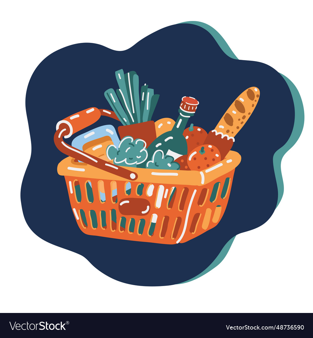 Cartoon of shopping basket