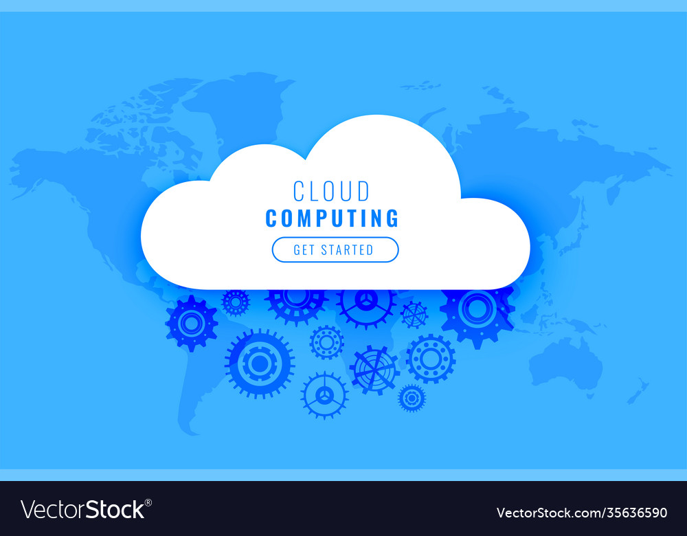 Cloud computing digital technology background vector image Cloud computing digital technology background