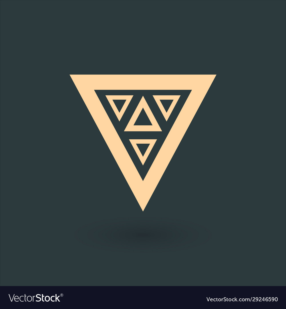 Creative gold trinity futuristic triple triangle Vector Image