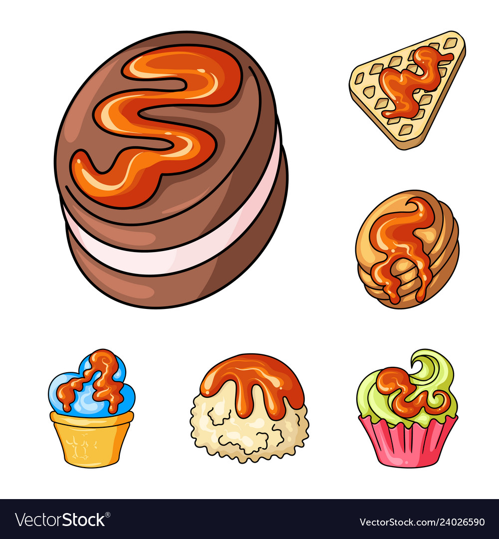 Design of dessert and sweet symbol set