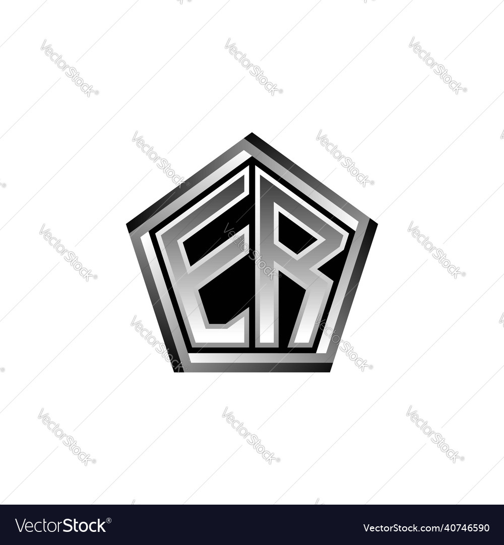 Er logo monogramm silber geometrische modernes Design