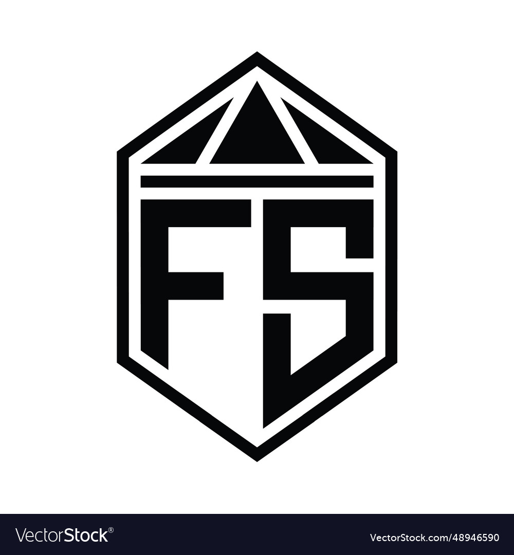 Fs letter logo monogram simple hexagon shield Vector Image