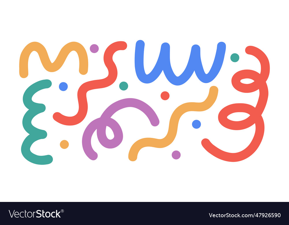 Fun doodle colorful line hand drawn squiggle Vector Image