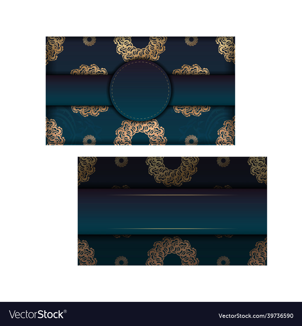 Green gradient indian gold pattern greeting