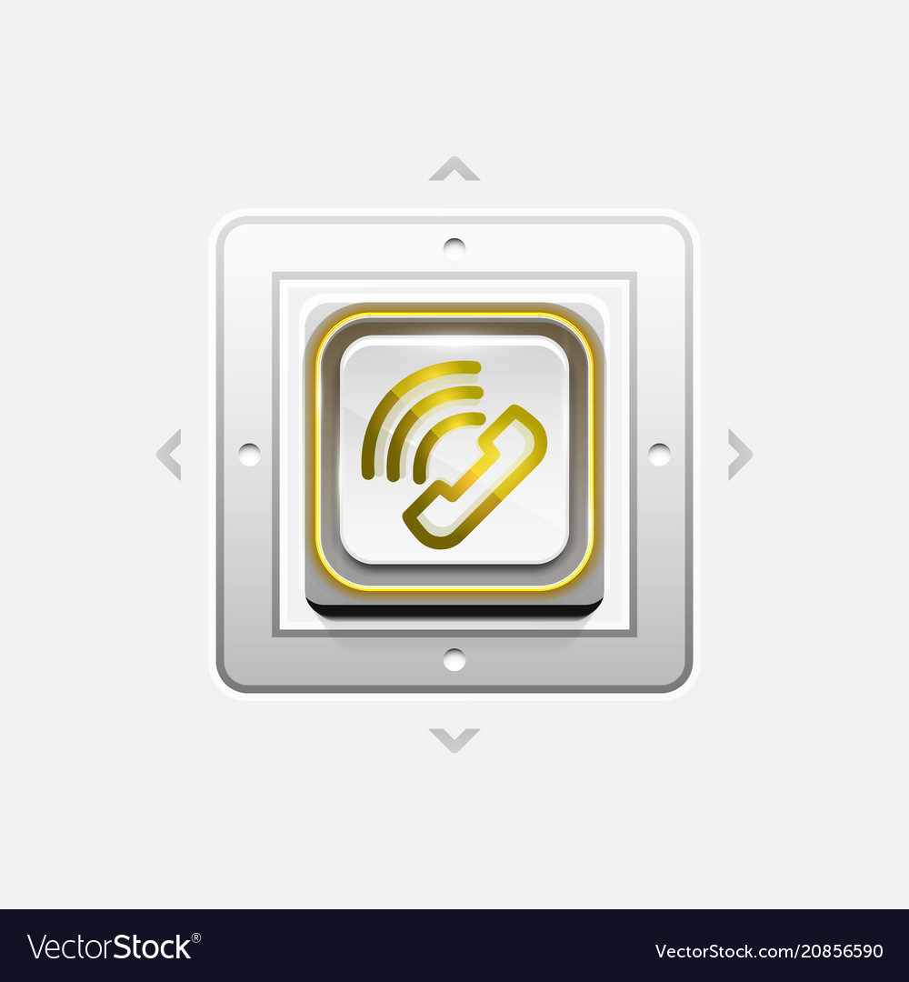 Phone button call support idea vector image Phone button call support idea