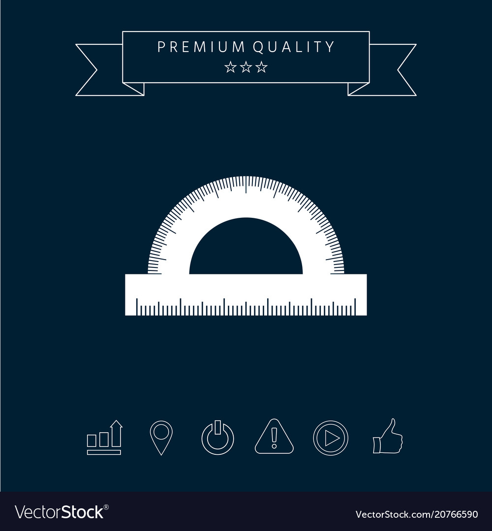 Protractor symbol icon Royalty Free Vector Image