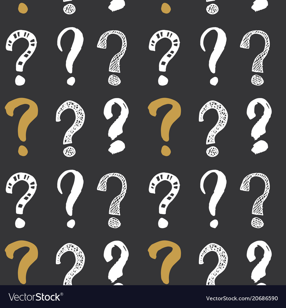 Questions marks seamless pattern hand drawn vector image Questions marks seamless pattern hand drawn