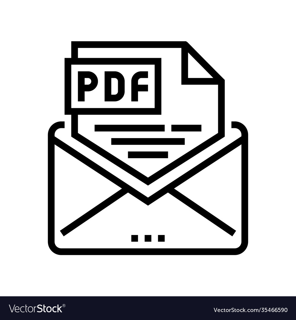 Sending pdf file line icon Vector Image Sending pdf file line icon