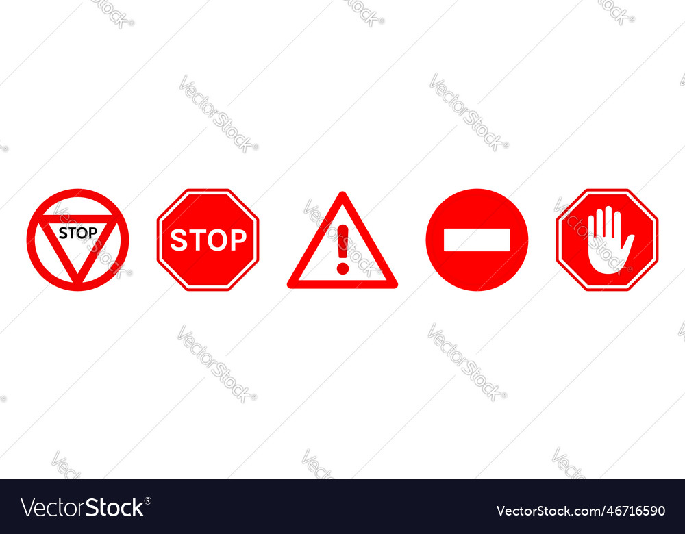 set-of-stop-and-prohibition-sign-forbidden-icon-vector-image