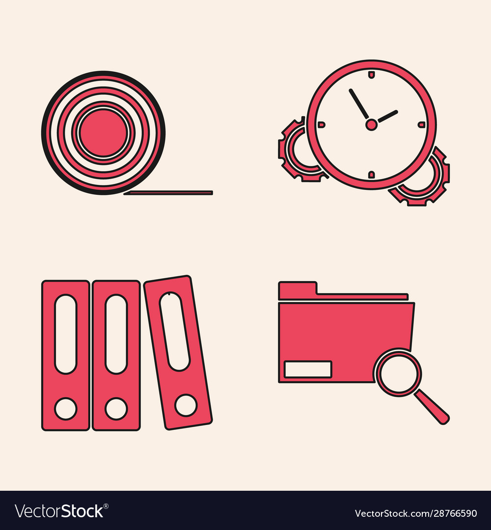 Set search concept with folder scotch time vector image Set search concept with folder scotch time