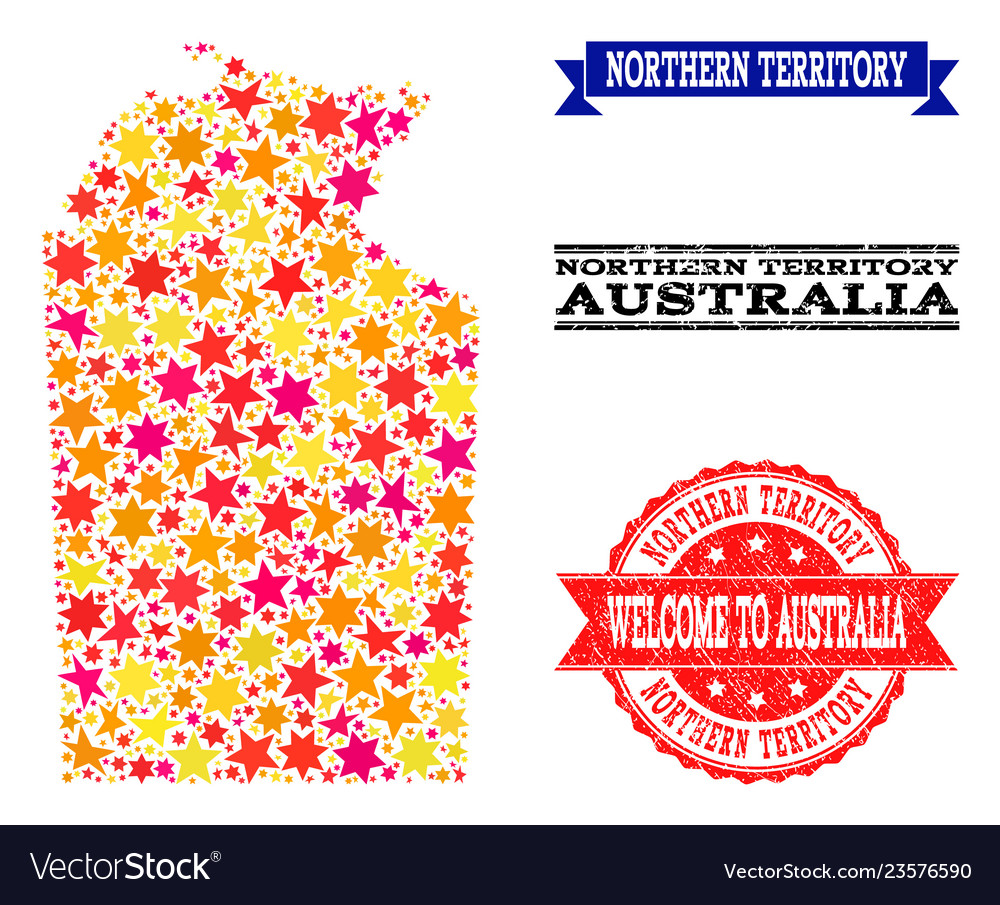 Star mosaic map of australian northern territory Vector Image Star mosaic map of australian northern territory