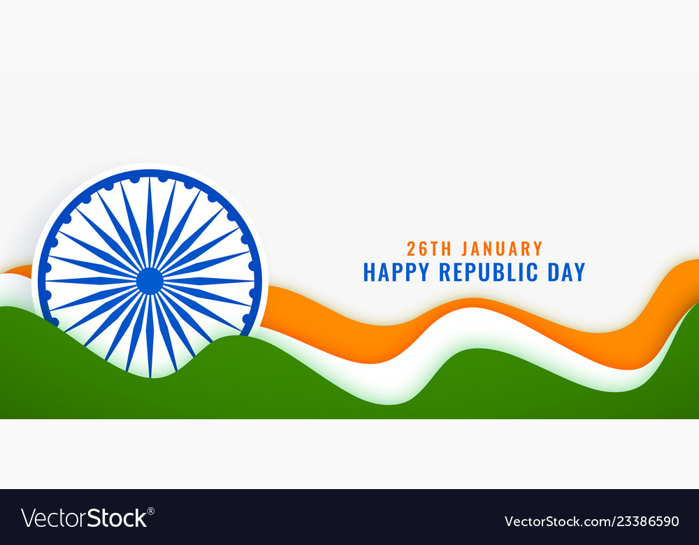 Stylish indian republic day creative flag banner Vector Image