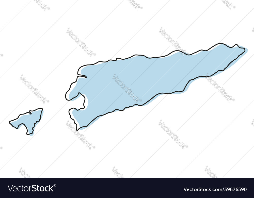 Stylized simple outline map of east timor icon Vector Image