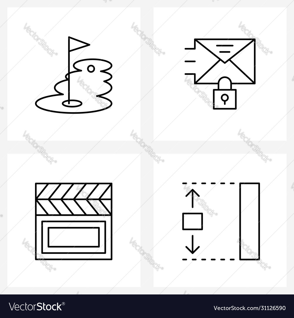 Ui set 4 basic line icons field entertain