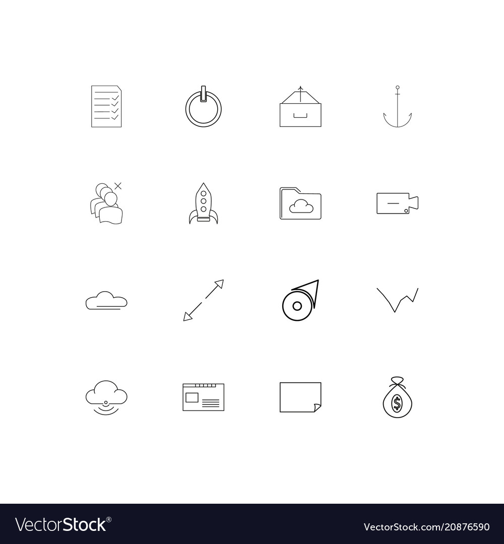 Web linear thin icons set outlined simple