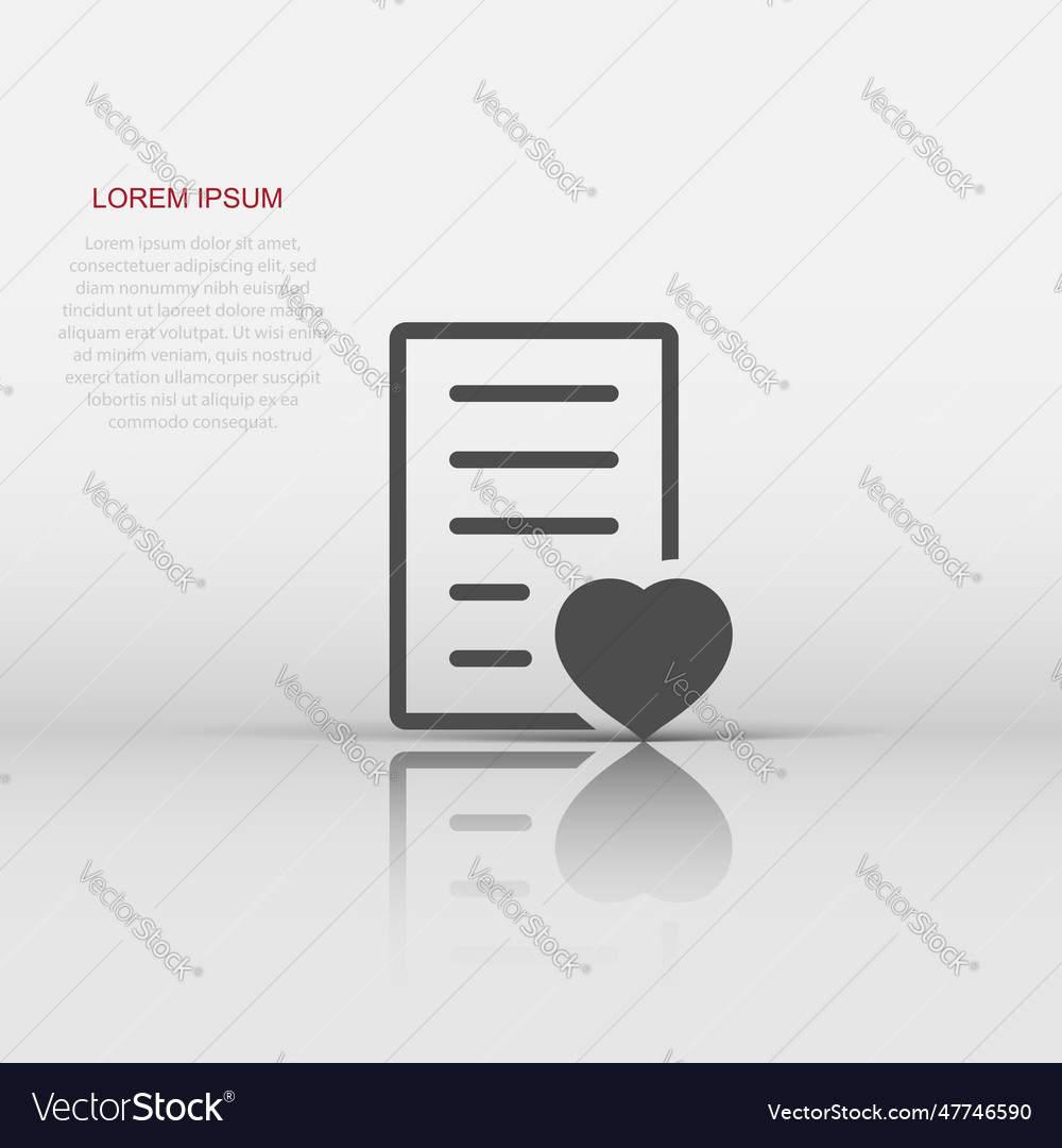 Wishlist icon in flat style like document