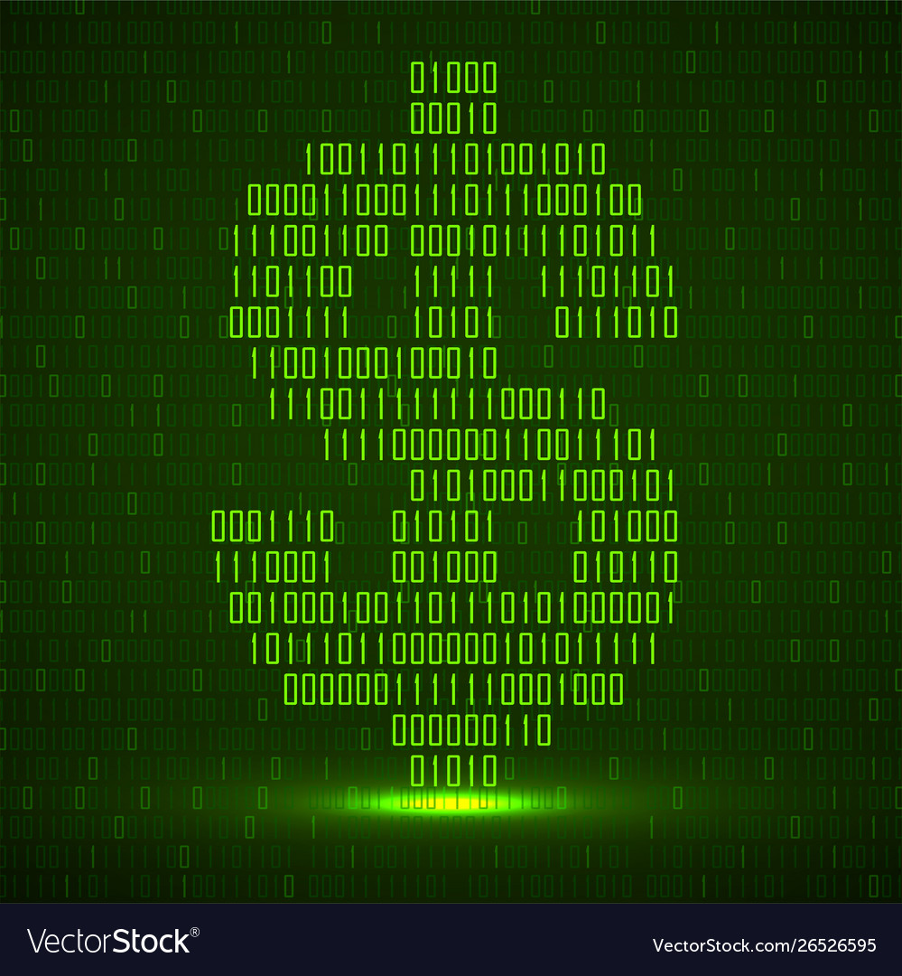 Abstract sign dollar binary code with neon