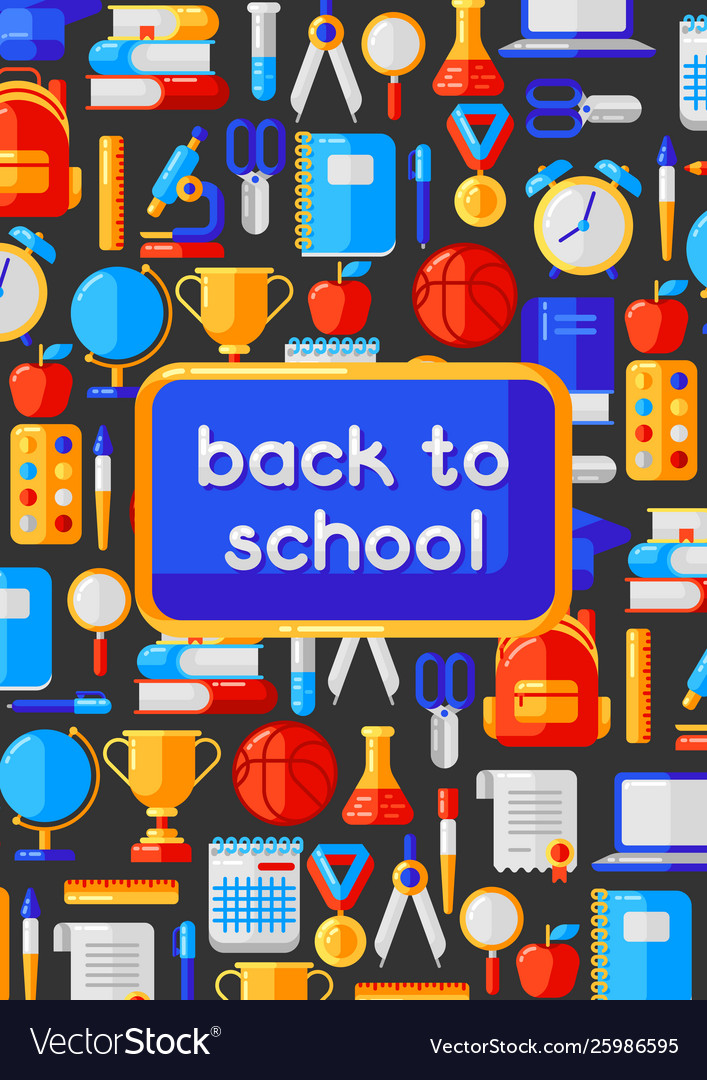 Back to school background with education icons vector image Back to school background with education icons