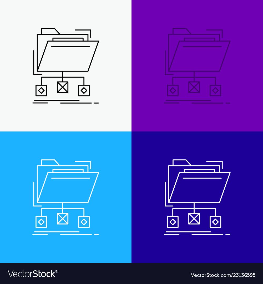 Backup data files folder network icon over vector image Backup data files folder network icon over