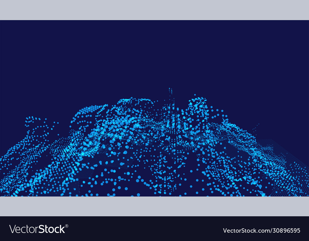Digital background with glowing tech particles