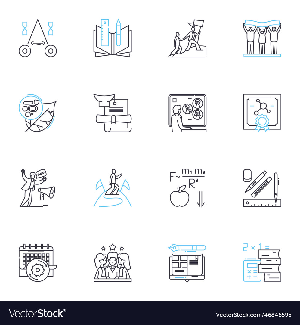 E-Learning Icon Set - Linear Style