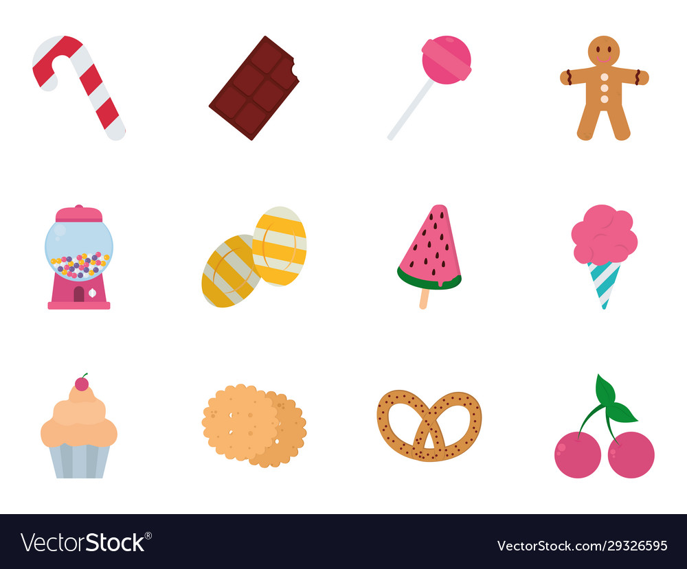 Isolated sweet food icon set design