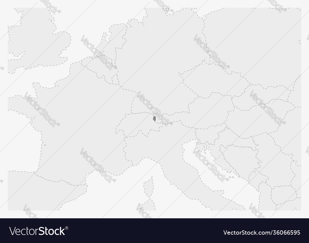 Map europe with highlighted liechtenstein