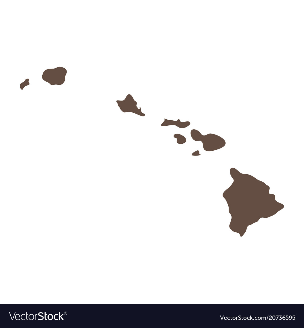 Map of the us state hawaii