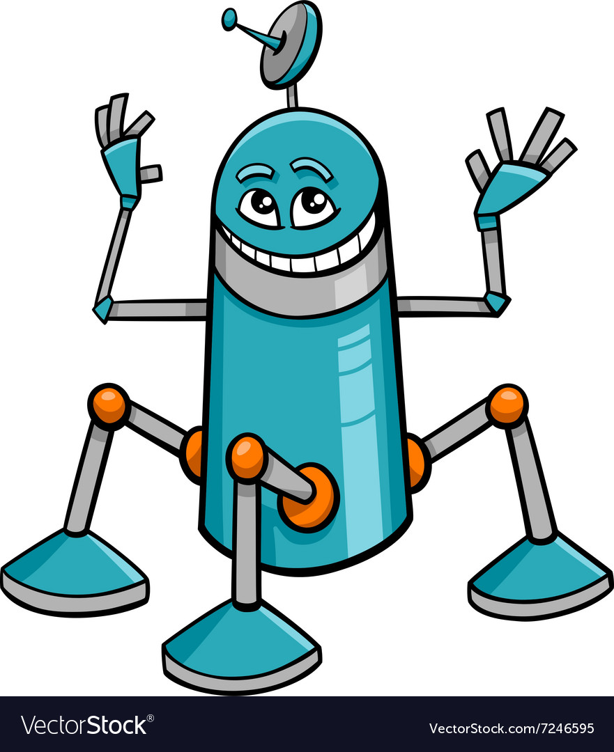 Robot character cartoon Royalty Free Vector Image