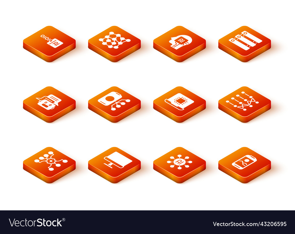 Set neural network computer monitor chat bot Vector Image Set neural network computer monitor chat bot