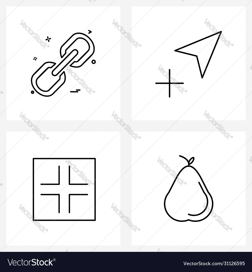 Einfache Set 4 Zeilensymbole wie Link Pointer
