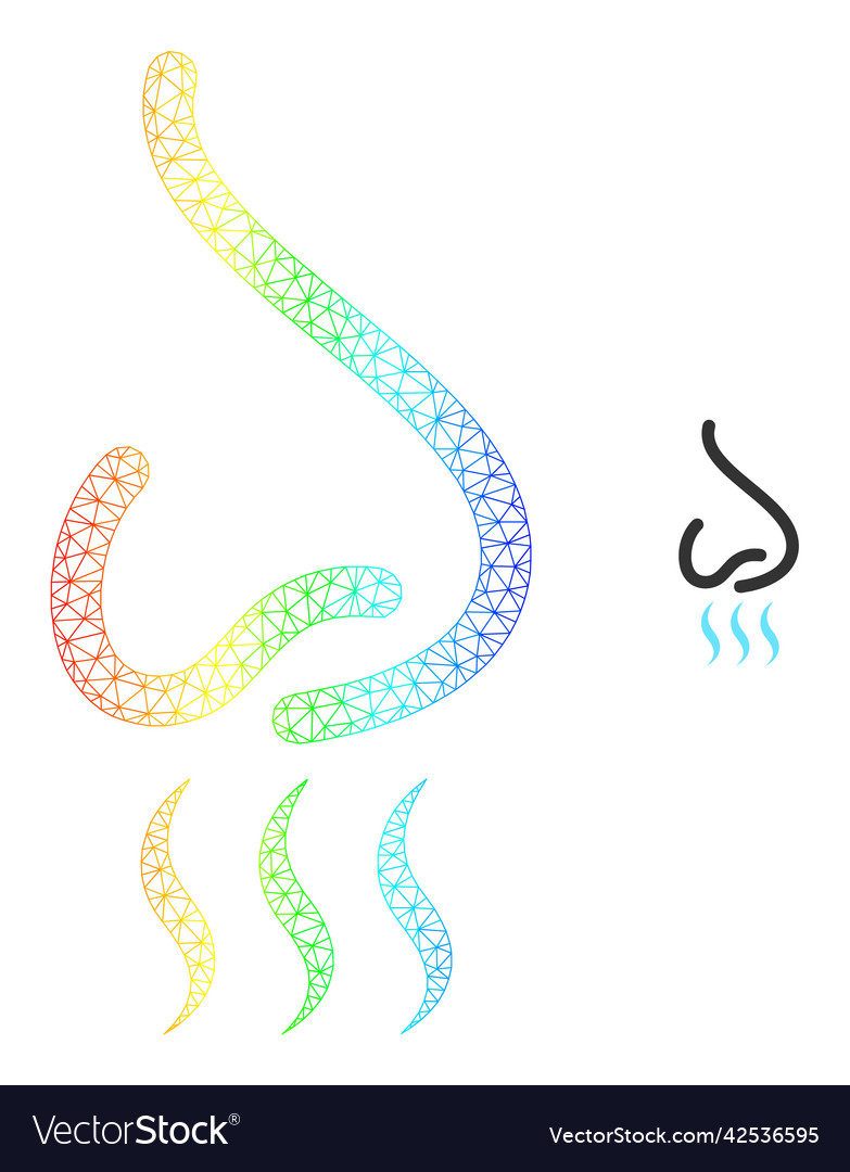 Spectral net gradient nose smell icon vector image Spectral net gradient nose smell icon