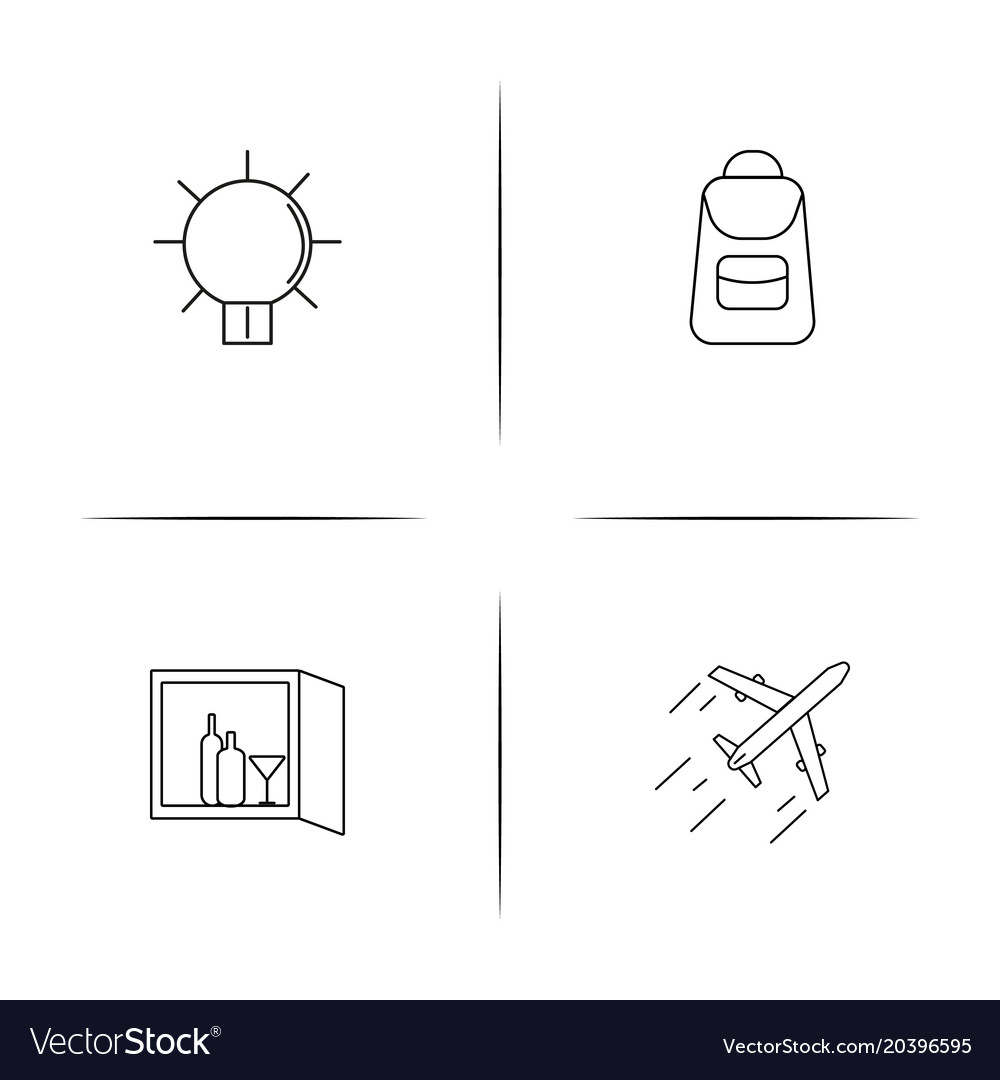 Travel simple linear icon setsimple outline icons