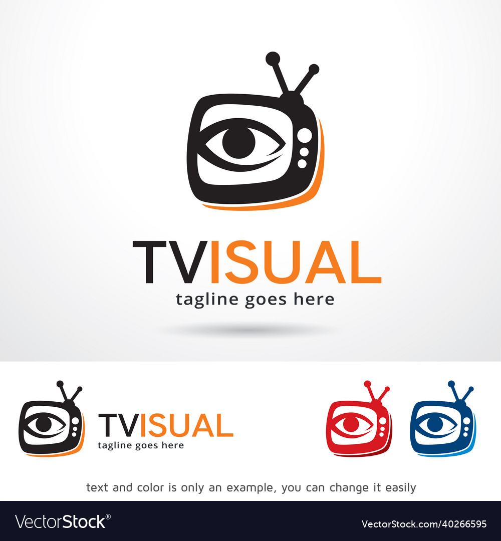 Tv eye logo template Royalty Free Vector Image