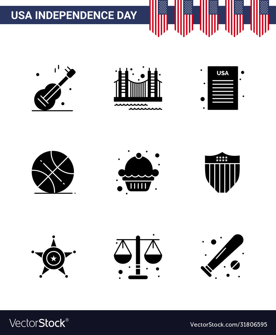 Usa happy independence daypictogram set 9