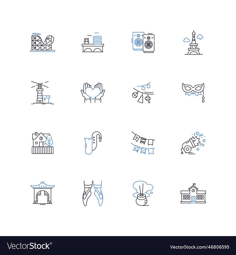 Way of life line icons collection lifestyle Vector Image