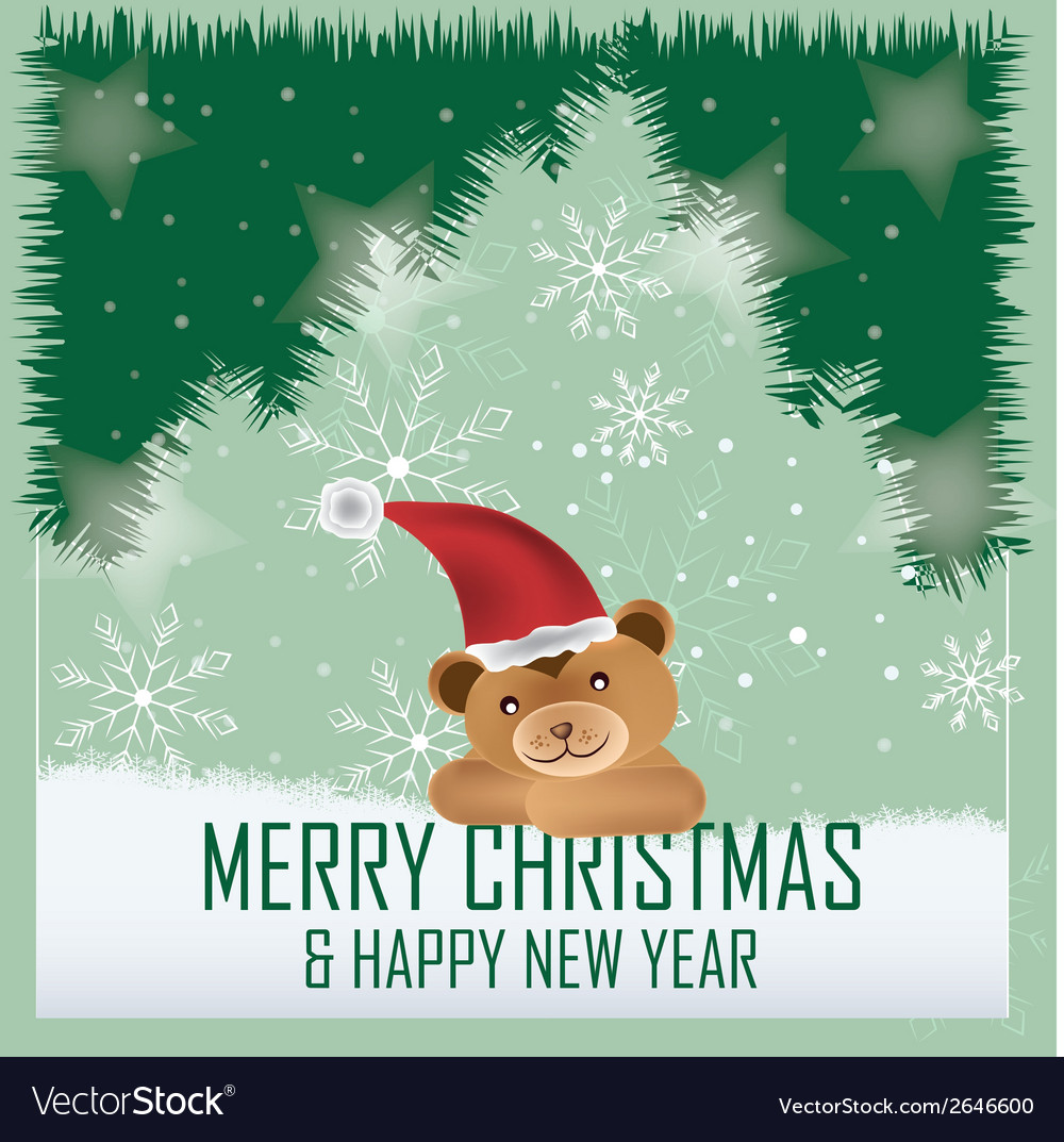 A happy teddy bear wishing merry christmas