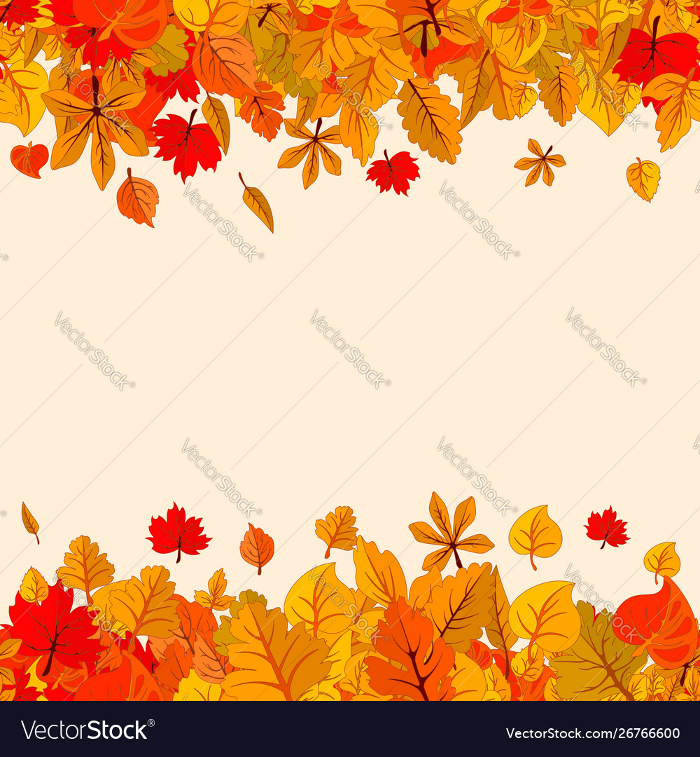 Autumn leaves fall isolated background golden Vector Image