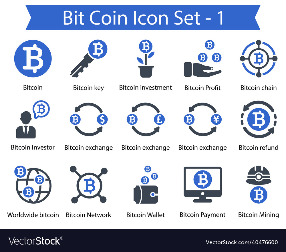 Bit coin icon set 1
