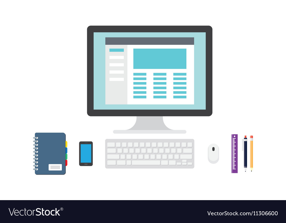 Blogging concept in flat design style Royalty Free Vector