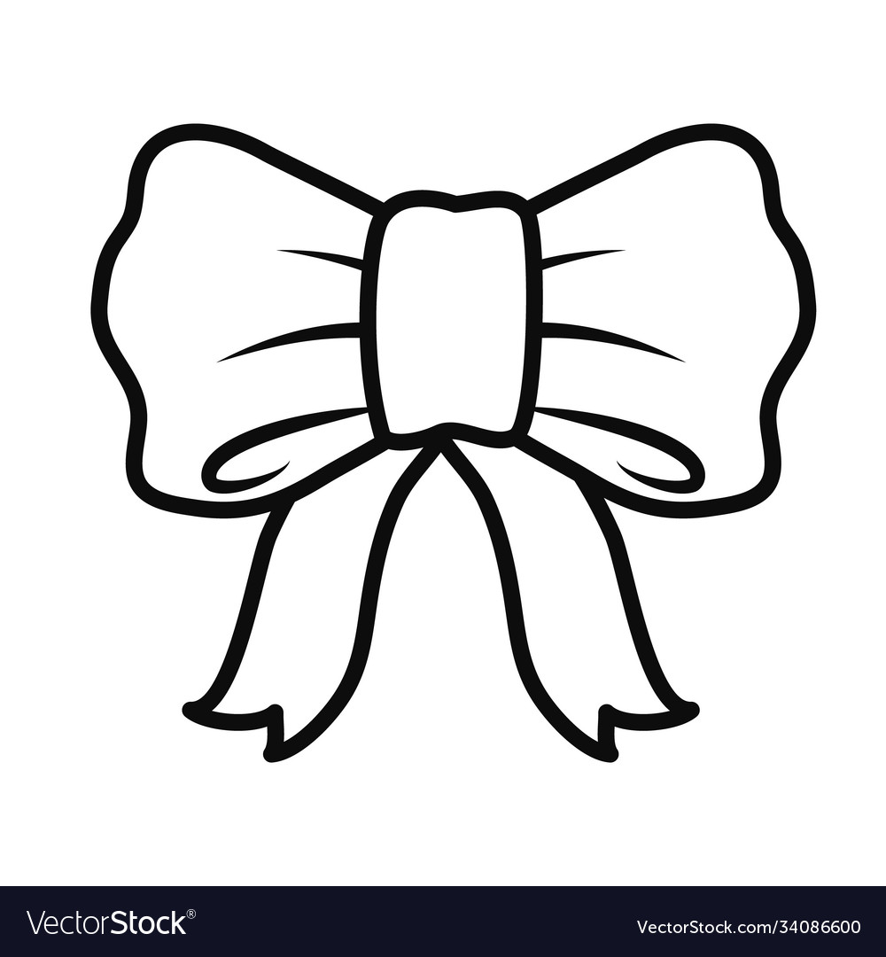 Decorative bow icon line style Royalty Free Vector Image