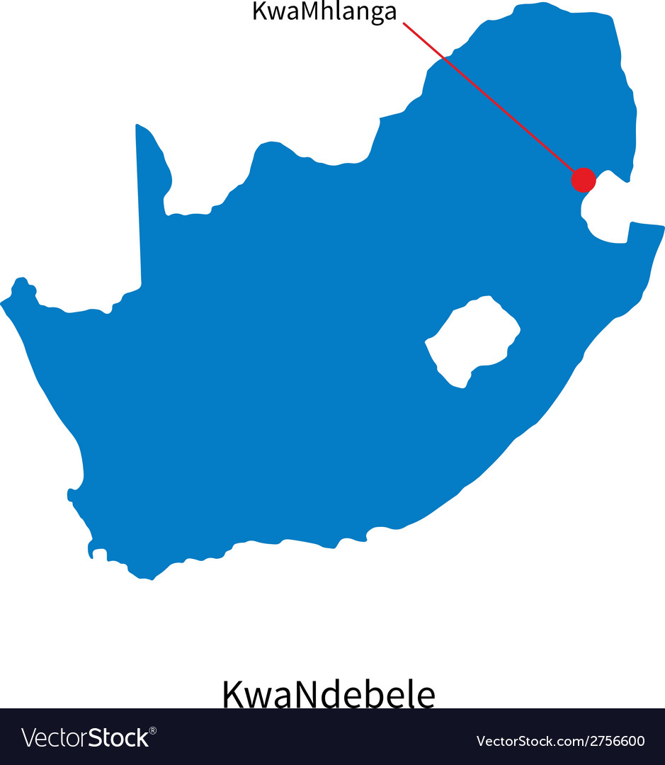 Detailed map of kwandebele and capital city Vector Image