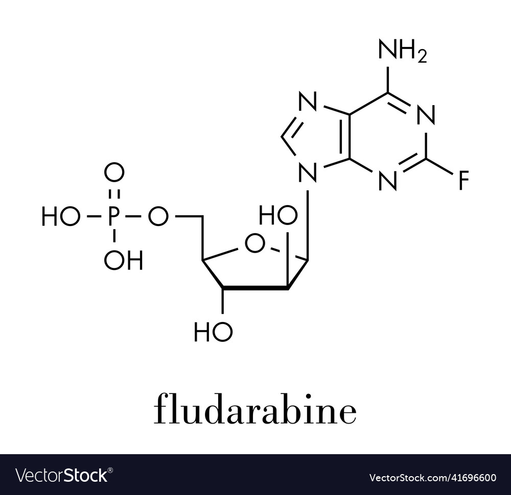 Fludarabine blood cancer drug molecule skeletal