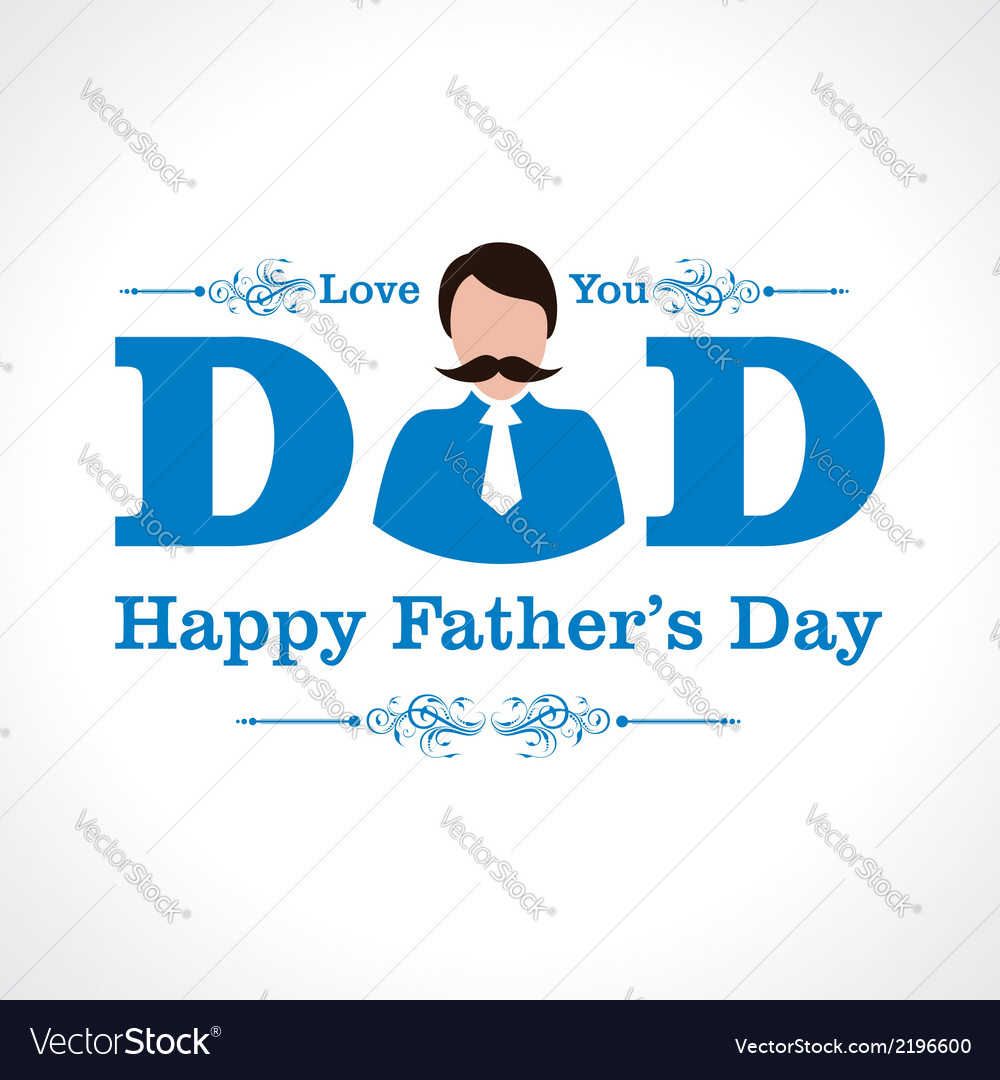 Happy fathers day greeting card design