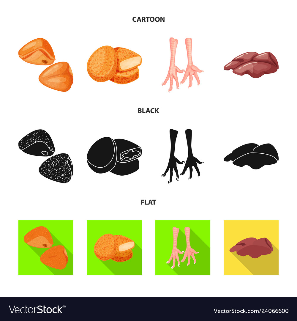 Isolated object of product and poultry symbol set