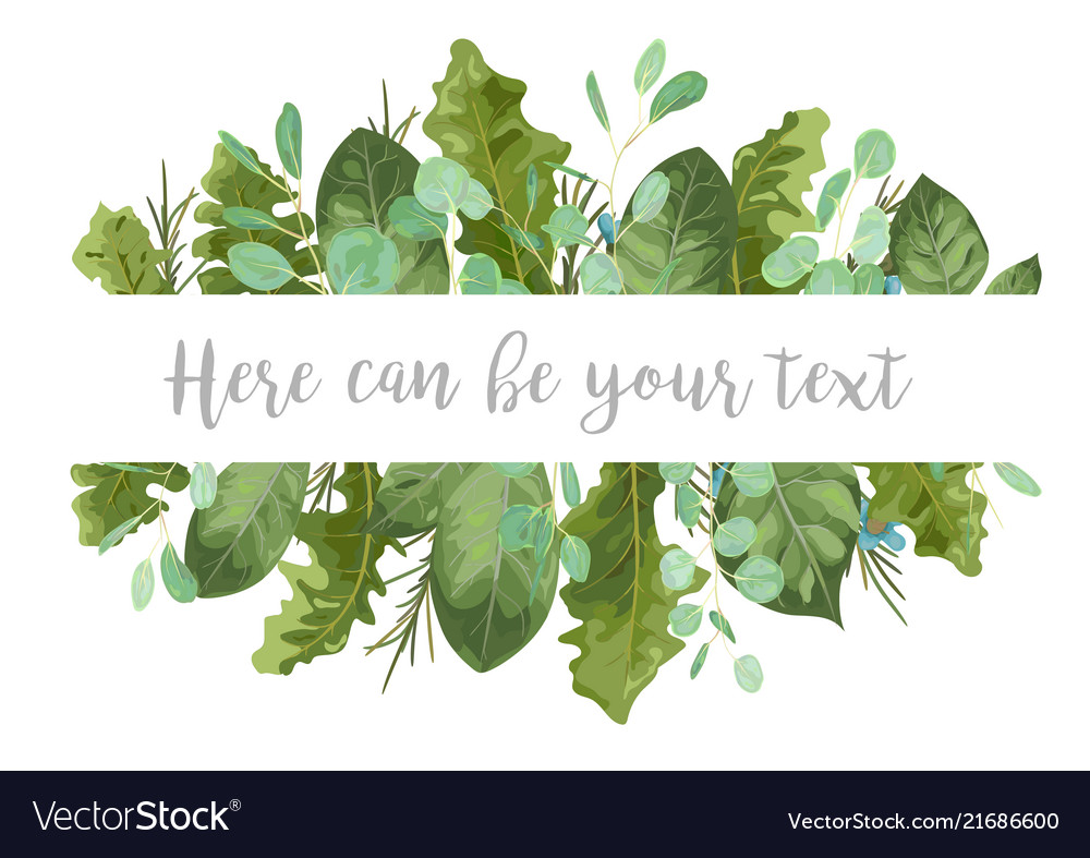 Leaf frame for wedding invitations postcards vector image Leaf frame for wedding invitations postcards